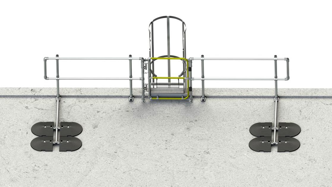 Kee Gate selbstschliessende Sicherheitstüre Volle Höhe und Kee Guard Leiterset von Kee Safety